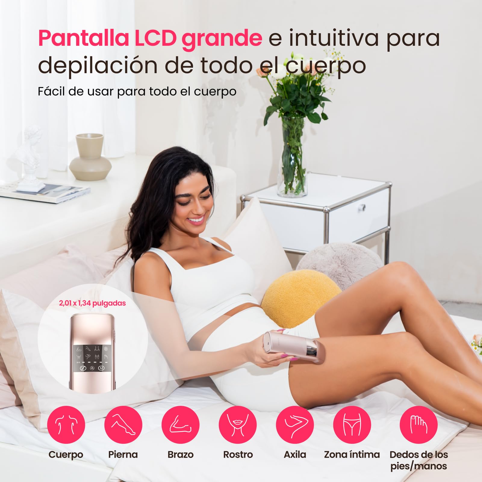 25J Depiladora Laser, Depiladora Luz Pulsada Mujer Hombre con TRIPLE-Pulso, 12 cm² Indolora Zafiro 3℃ Hielo Enfriamiento, Depilación Permanente para Cara, Axilas, Bikini, Cuerpo, Alternativa al Salón