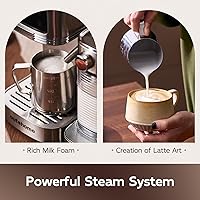 Vista 9 de Máquina de café expreso, máquina de capuchino de 20 barras con espumador de leche automático, cafetera de un toque para café con leche con filtros