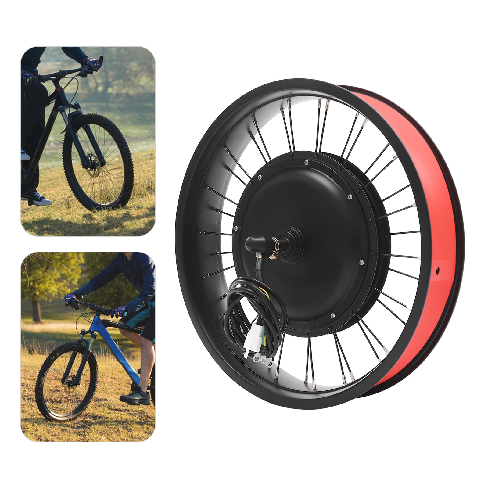 Elektromotor Umrüstsatz Elektrofahrrad Nabenmotor Kit Bürstenlos 1000W 48V für 20 Zoll Fahrrad mit Pedalunterstützung IP54 Wasserdicht (Frontantrieb)
