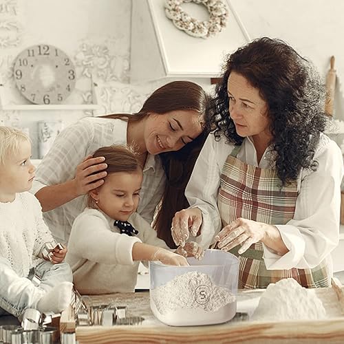 Miniatura 5 de Dispensador de arroz de 20 a 25 libras, contenedor de arroz de 10.5 cuartos de galón  10 L22-25 libras con taza medidora y cepillo, contenedores de