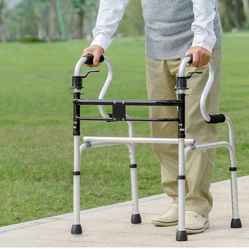 Andador para Ancianos,Práctico andador para personas mayores, bastón multifuncional, andador auxiliar de 4 patas, material de aleación de aluminio, plegable para personas mayores, caminata a