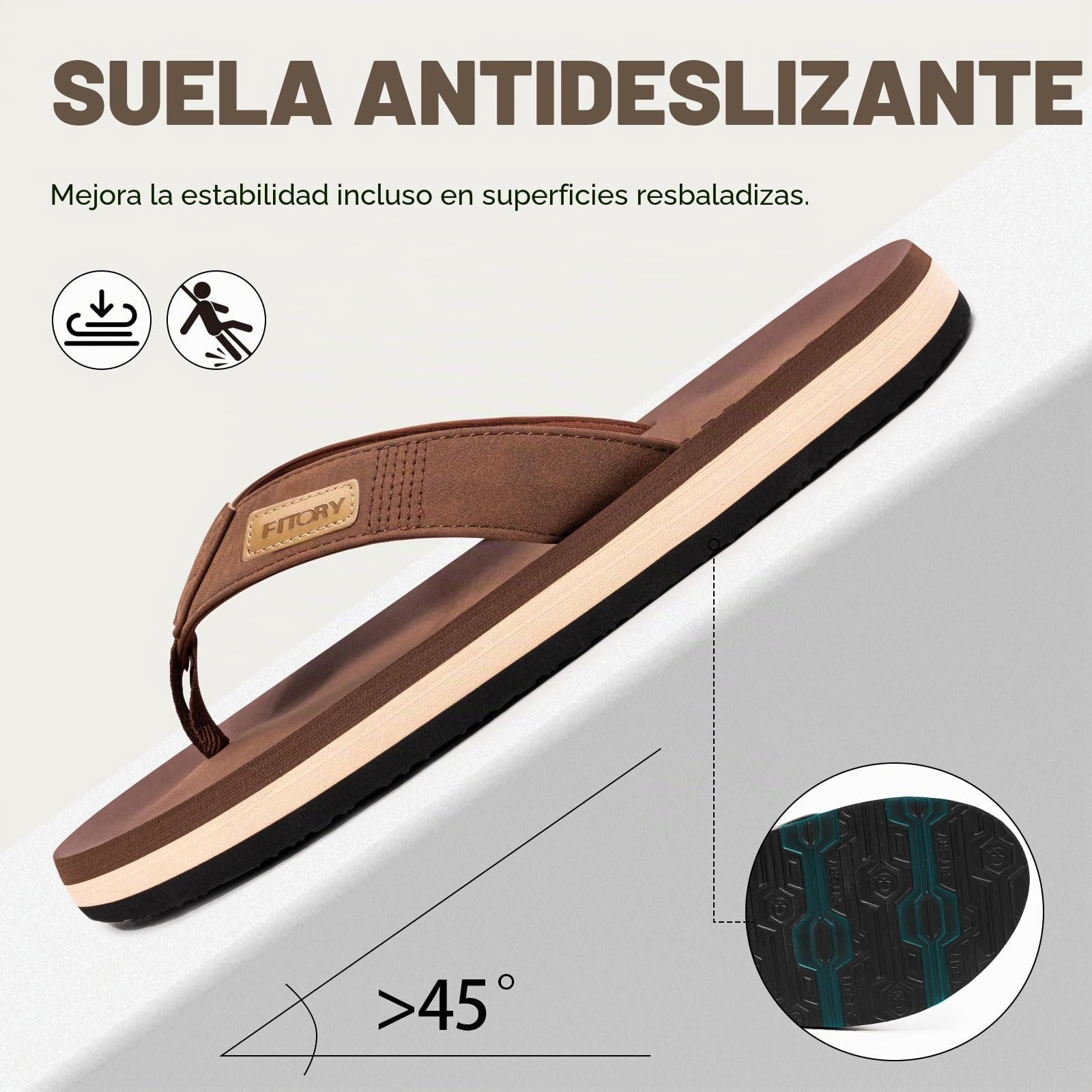 FITORY Chanclas de Hombre para la Playa Zapatos Planos de Verano para Piscina Casual Talla 39-48 EU