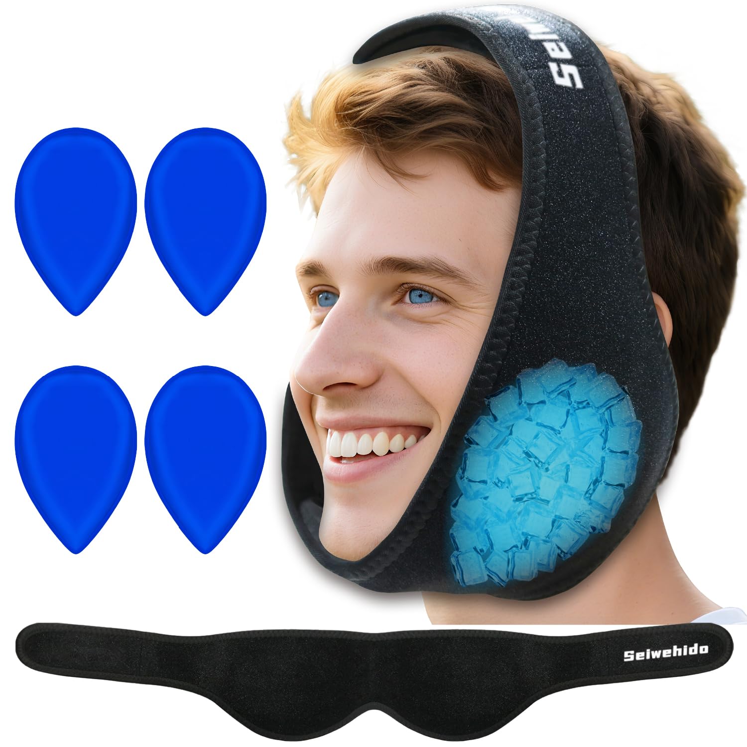 Photo 1 of SEIWEHIDO Wisdom Teeth Ice Pack Head Wrap