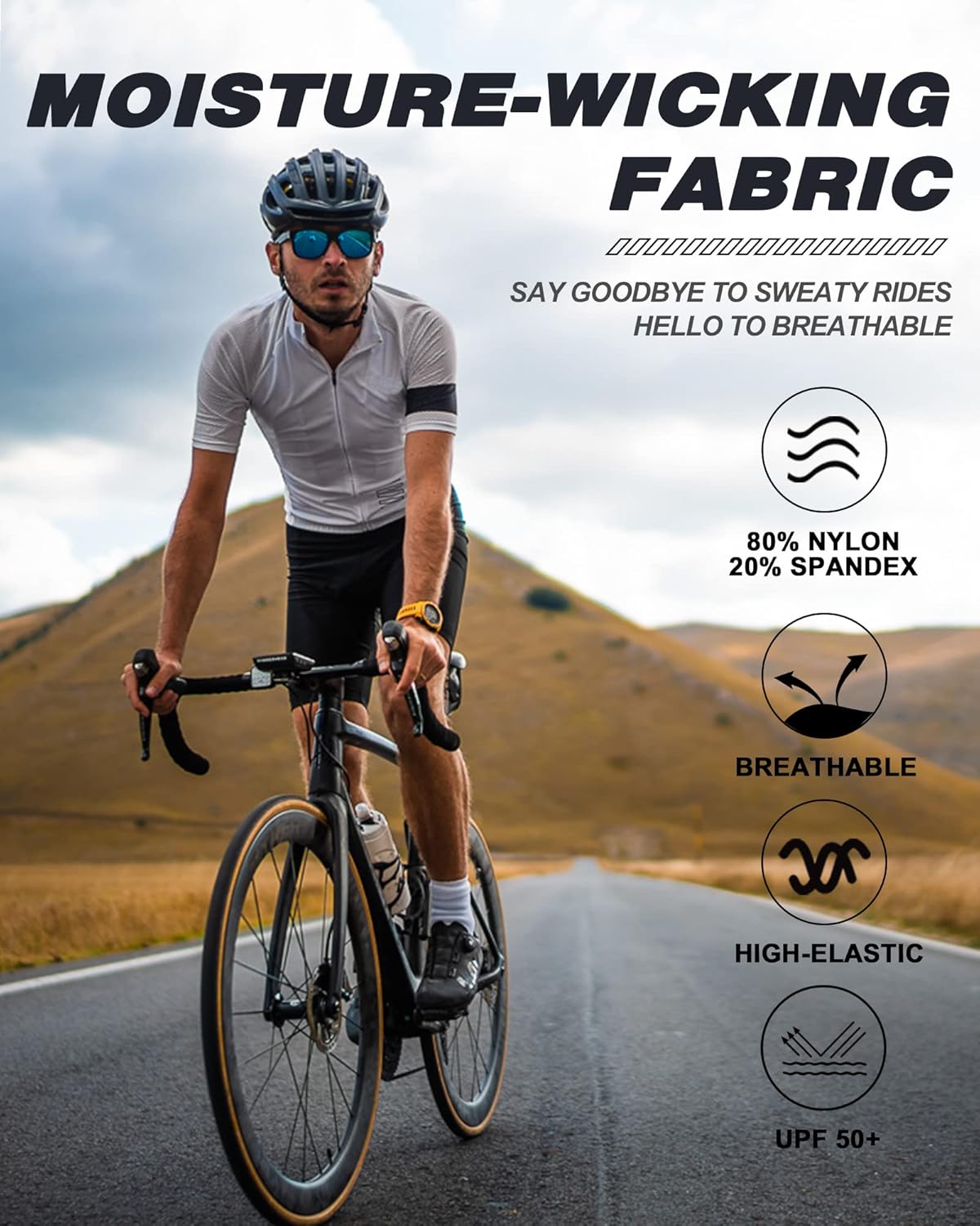 SUMARPO Cycling Shorts Men Padded, Bike Shorts with Pockets, Bicycle Bottom for Road Biking, Ebike, Indoor Gym, Triathlon