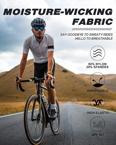 Miniatura 2 de SUMARPO Pantalones cortos de ciclismo acolchados para hombre, pantalones cortos de bicicleta con bolsillos, parte inferior de bicicleta para