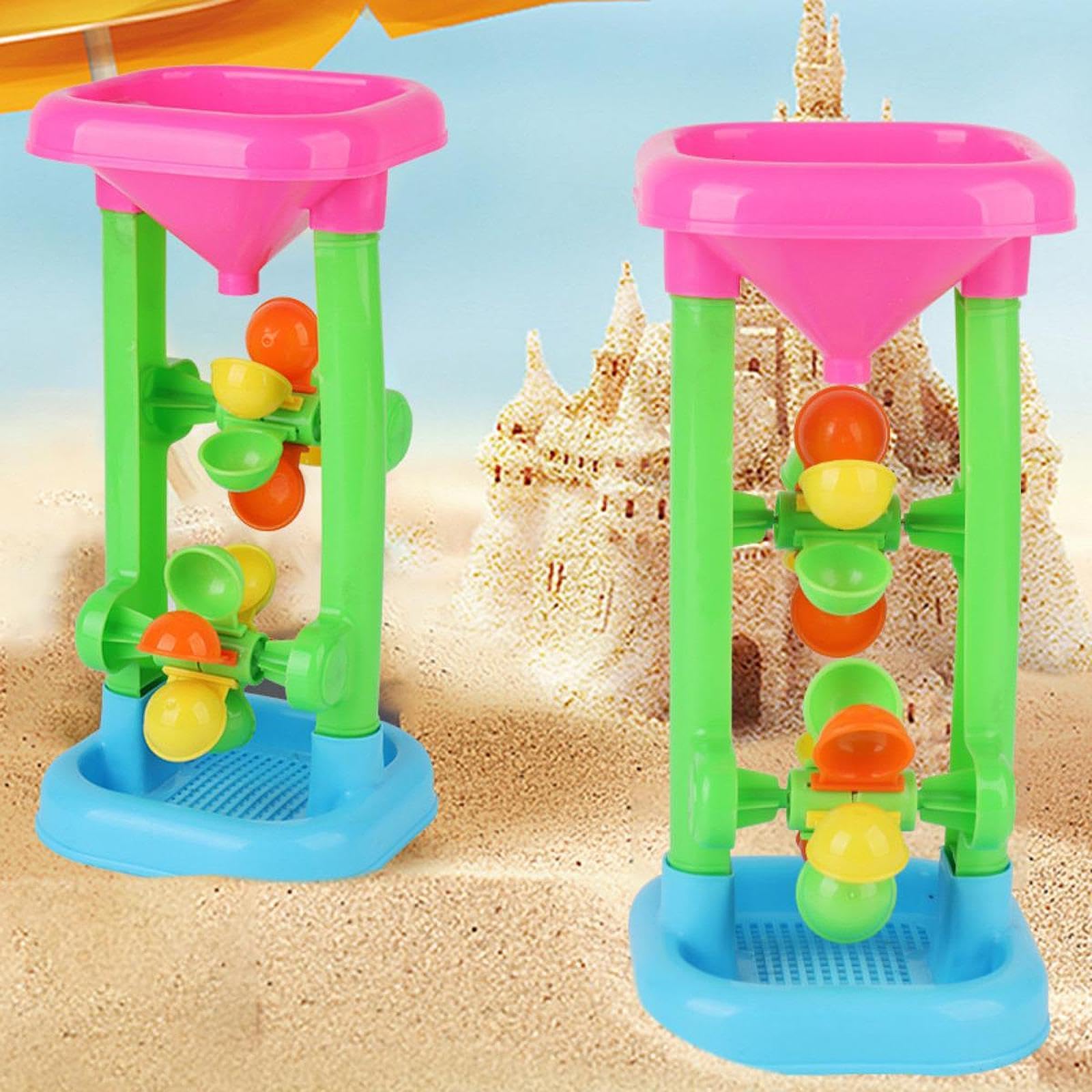 Colorful Sand Wheel Beach Toy for Summer Beach Sandbox Water Sifting Funnel Helps Develop Kids Hand Eye Coordination Water Sifting Funnel for Summer Sand Table — view 5