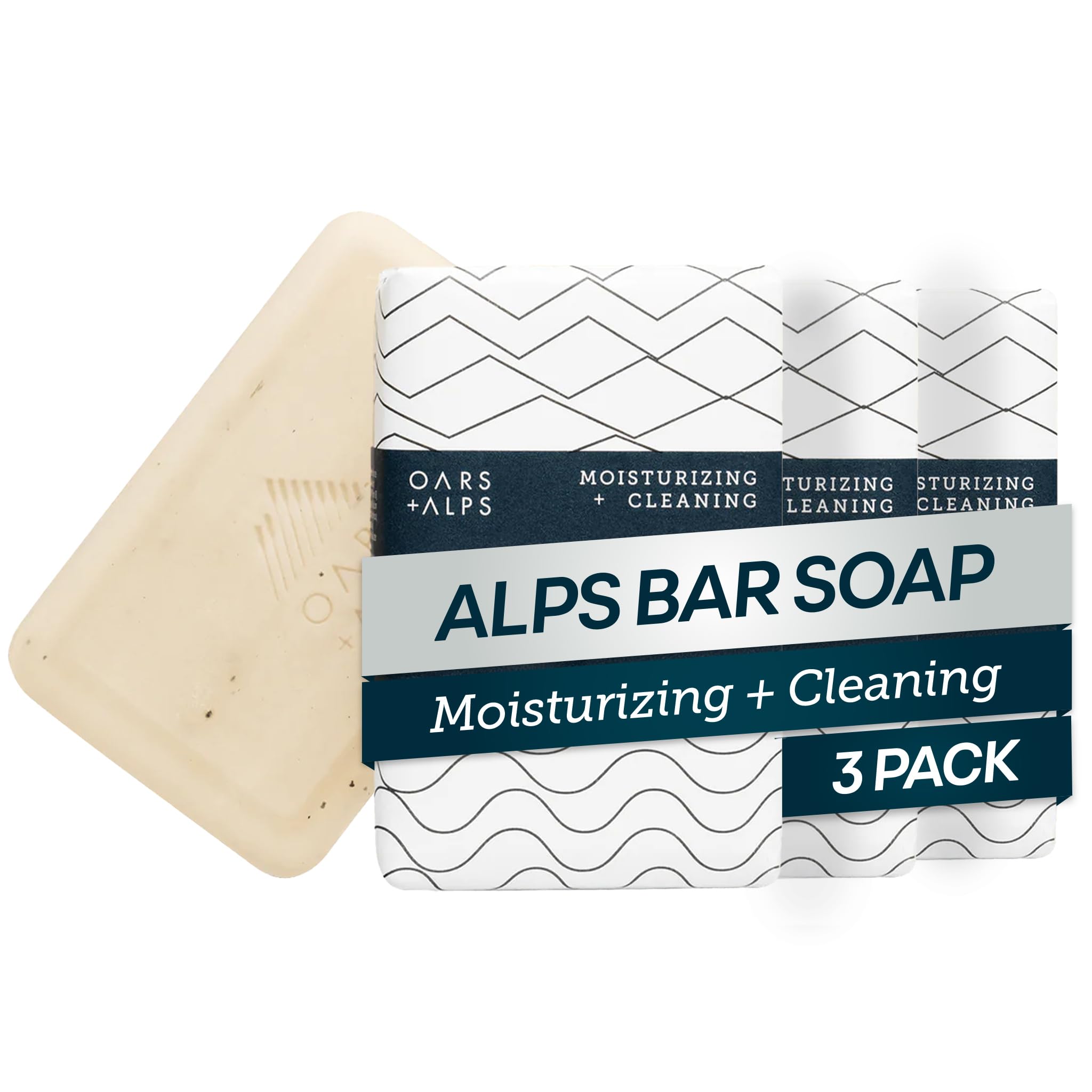 Oars Alps Shea Butter Jojoba Oil Exfoliating Bar Soap for Men Deep Cleaning Exfoliating Soap Made with Clean