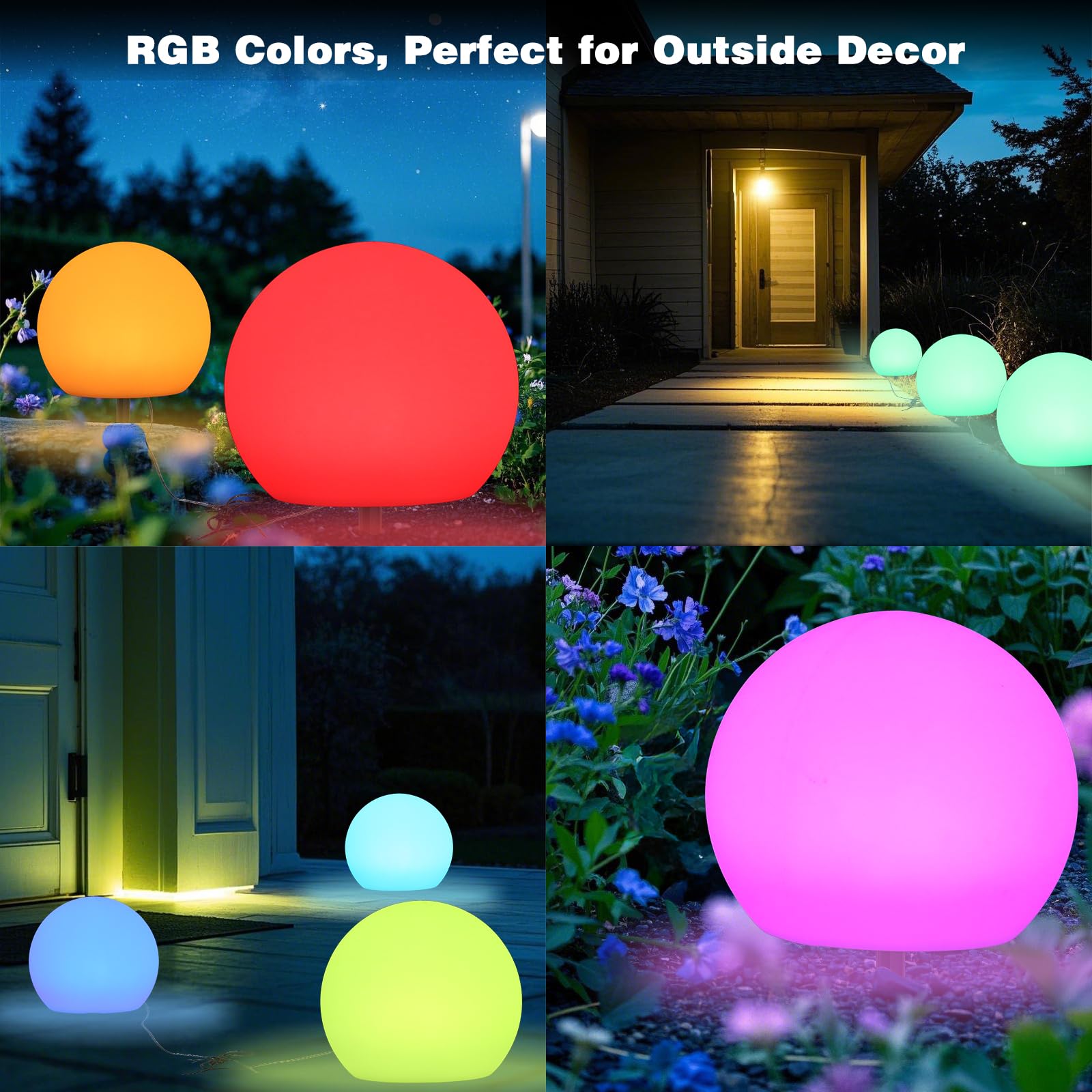 Garden Mile Solar Powered LED Garden Decoration Color Changing Crackle Glass Patio Flower Bed Driveway Novelty Crystal Effect Lamp - View #7