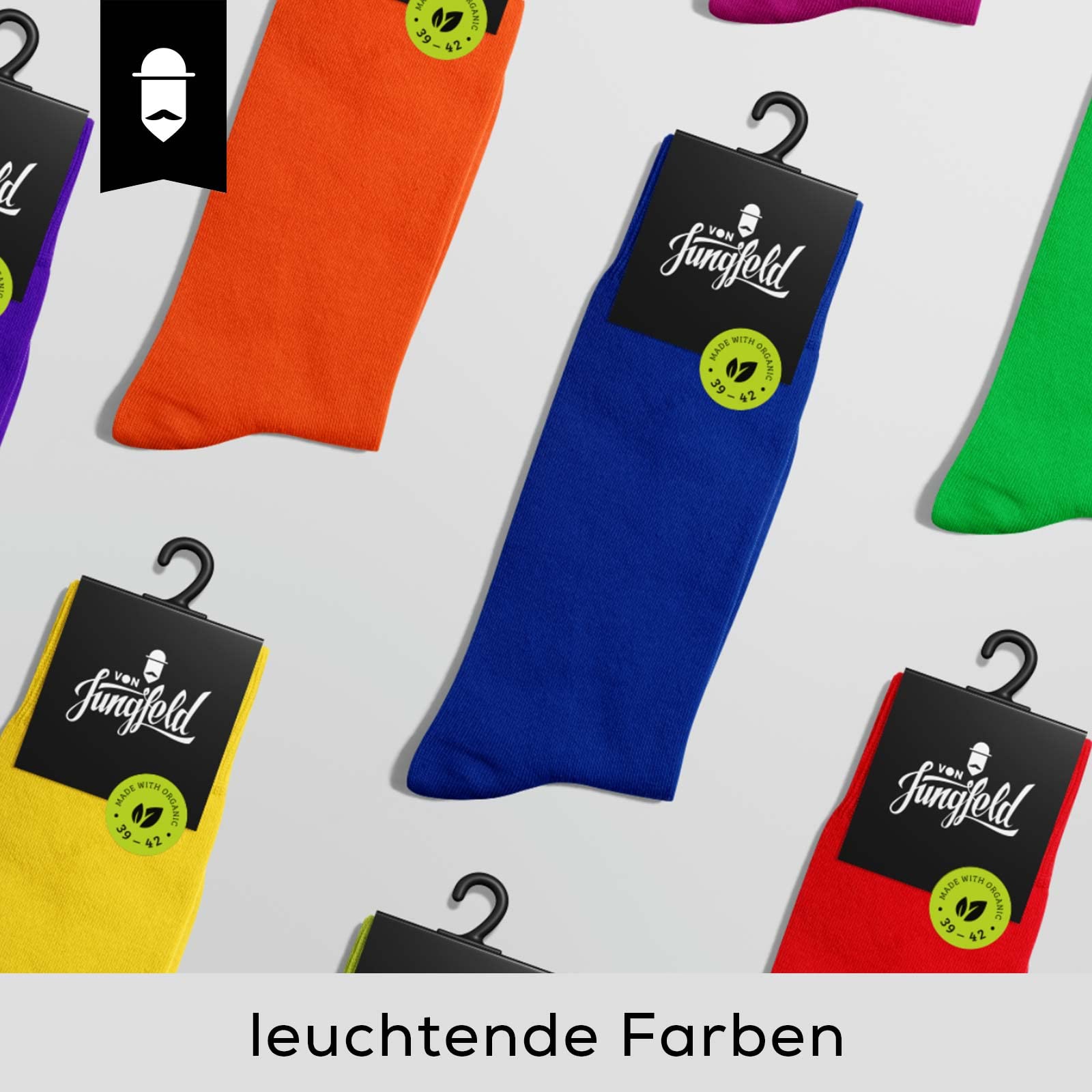von Jungfeld - 3er Set Classic Socken für Damen & Herren Gr. 39-46 - Hochwertige Socken aus Bio-Baumwolle in verschiedenen Farben