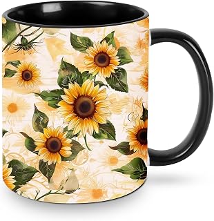 Sunflower Coffee Mug 11OZ Funny Ceramic Tea Cup Kitchen Decor Novelty Mugs for Home Office Travel