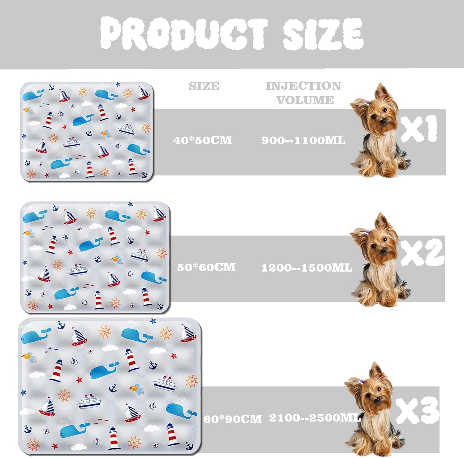 Alfombra Refrescante para Perro Gato,Mascotas Alfombrilla Autoenfriante,Camas refrescante para Mascotas,Prueba de Arañazos/Impermeable/Antideslizante,para en Verano,50x60cm, L, Gris