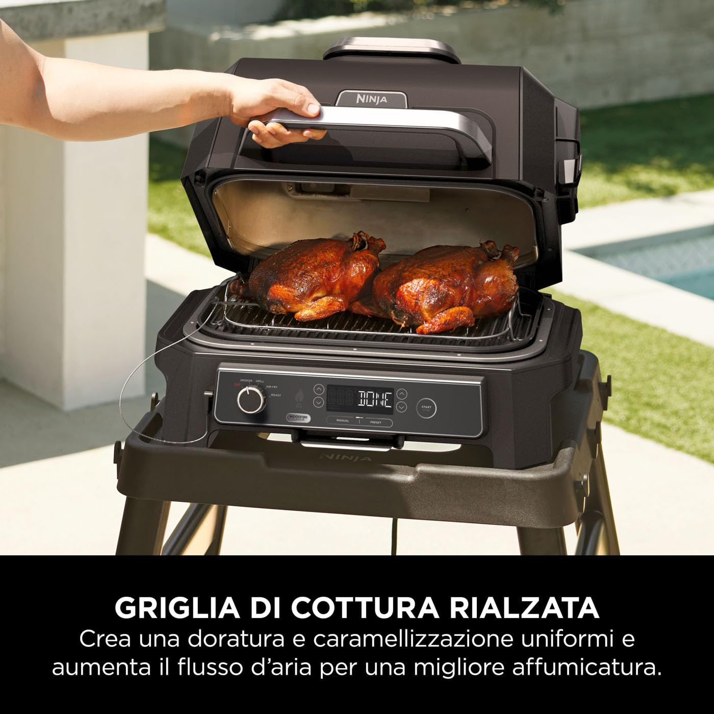 Griglia antiaderente per Ninja Woodfire, barbecue elettrico e affumicatore, accessori per griglia compatibile con Ninja Woodfire OG701 OG751 Griglia esterna (1 PC