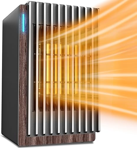 TUNISE Calentador de espacio, calentador de espacio de escritorio, calentador de cerámica PTC de 1200 W con 2 modos, temporizador de 2 a 6 horas,