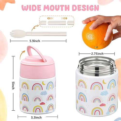 Miniatura 3 de Termo de sopa de 10 onzas para comida caliente para niños, contenedor de comida aislado con boca ancha de cuchara, acero inoxidable, a prueba de
