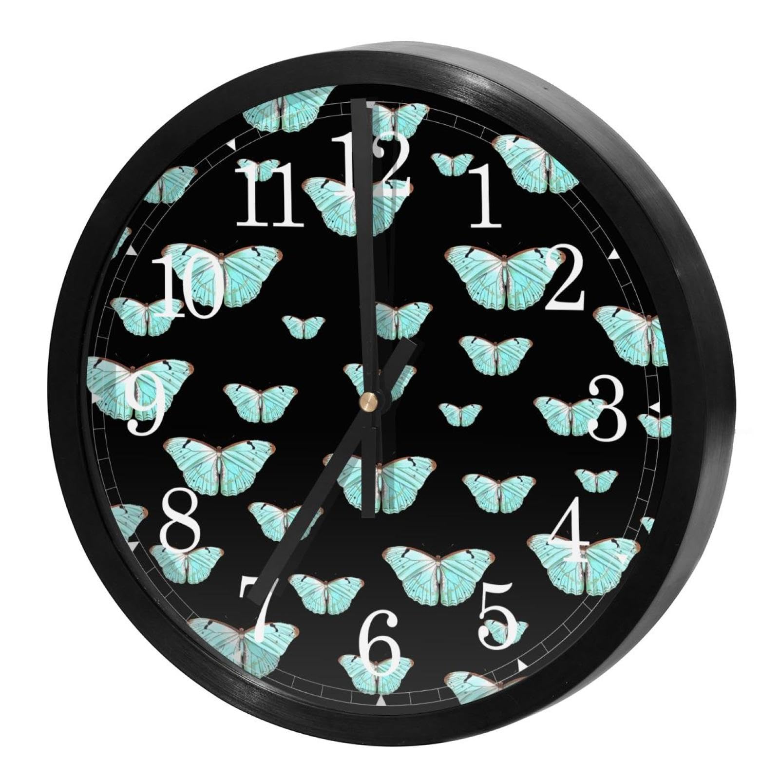 Horloge murale silencieuse pour cuisine et école décorative bleu sarcelle