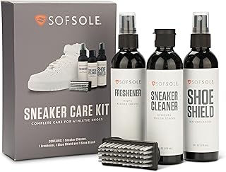 Sneaker Care Kit with Cleaner, Freshener, Shoe Shield and Scrub Brush