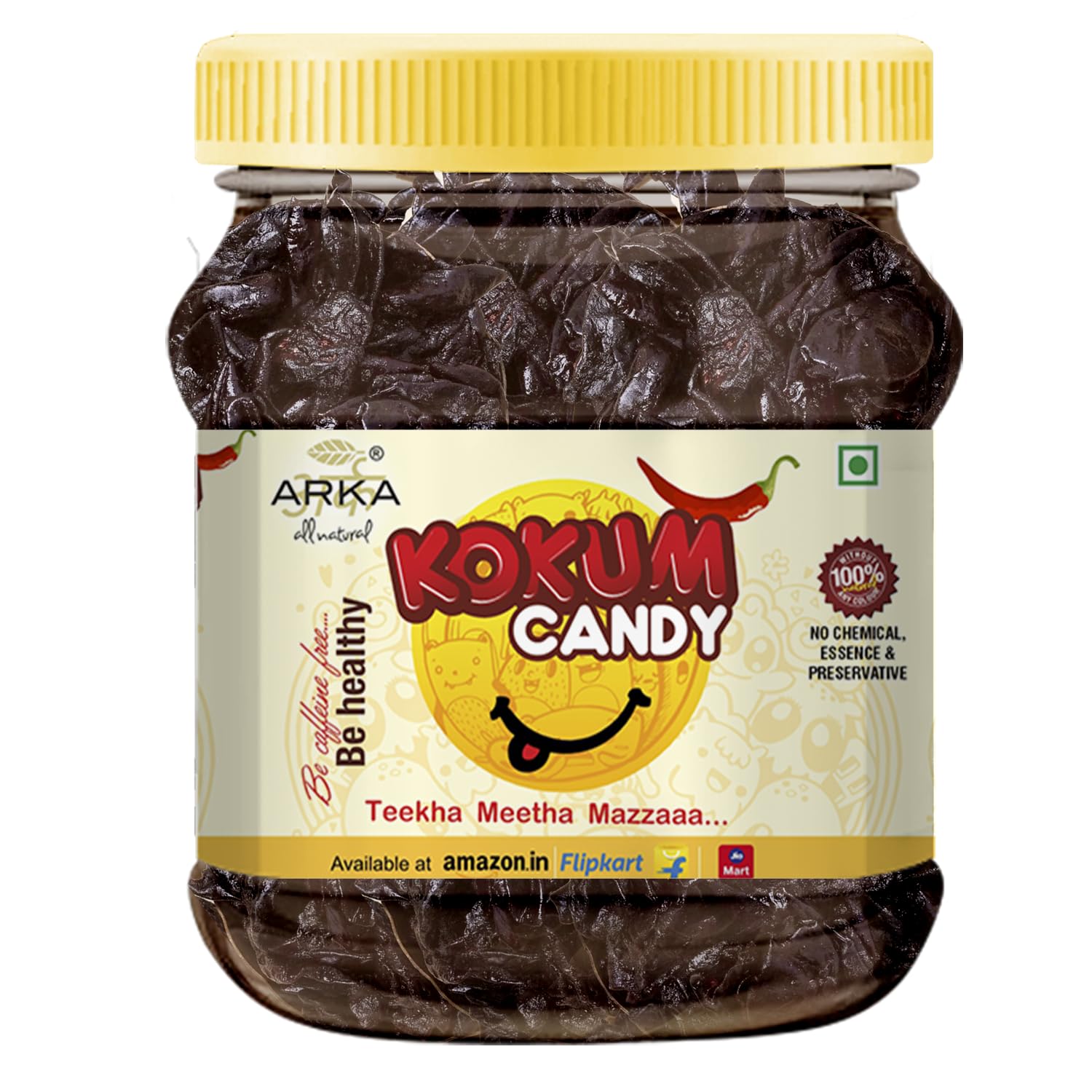 Kokum Candy Teekha Meetha – Sweet & Spicy | Tangy Chatpata Digestive Candy | No Preservatives | Gluten-Free | 200g Bottle