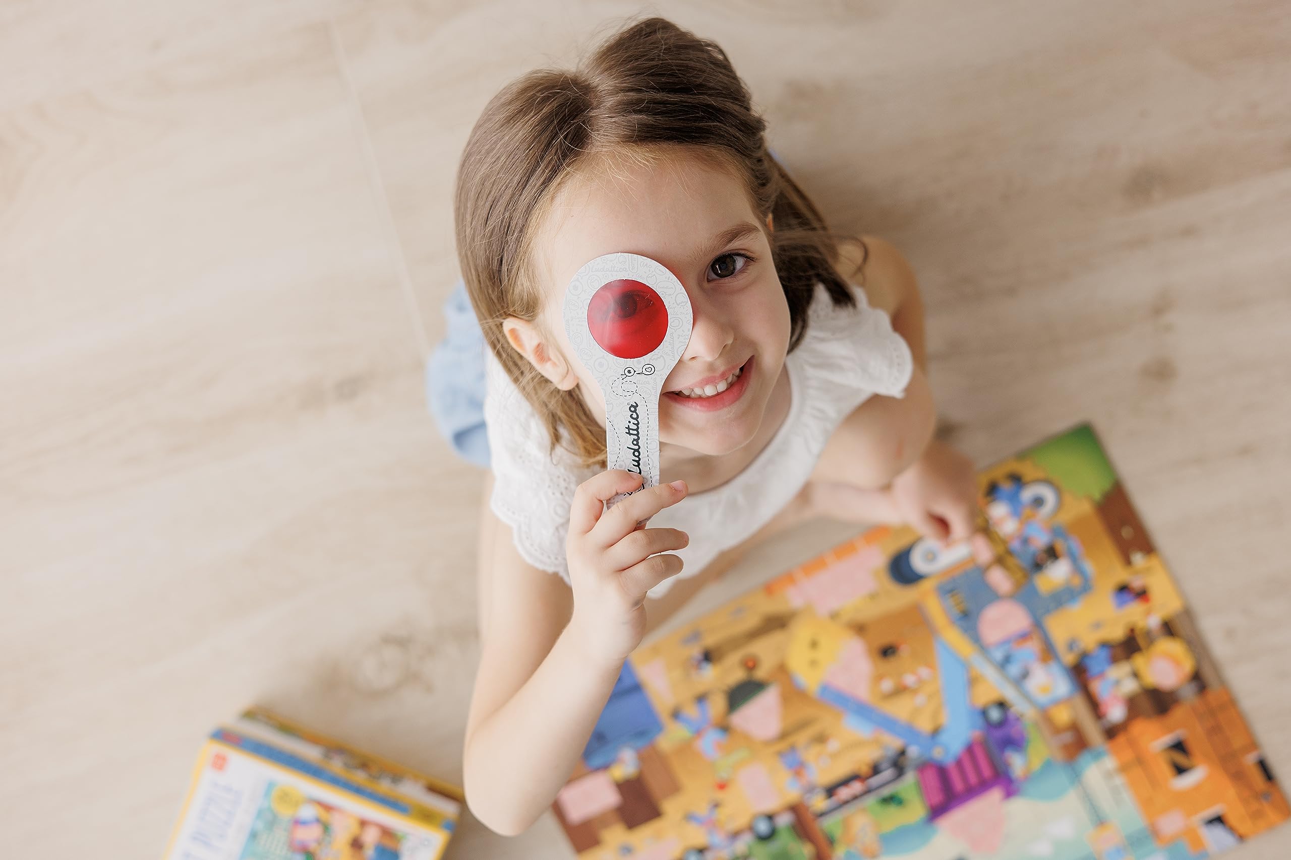 Ludattica Secret Puzzle La Fattoria - Puzzle 24 Pezzi Per Bambini 3+ Con Lente Spia, Due Giochi In Uno, Made In Italy, 50x35 Cm - 2
