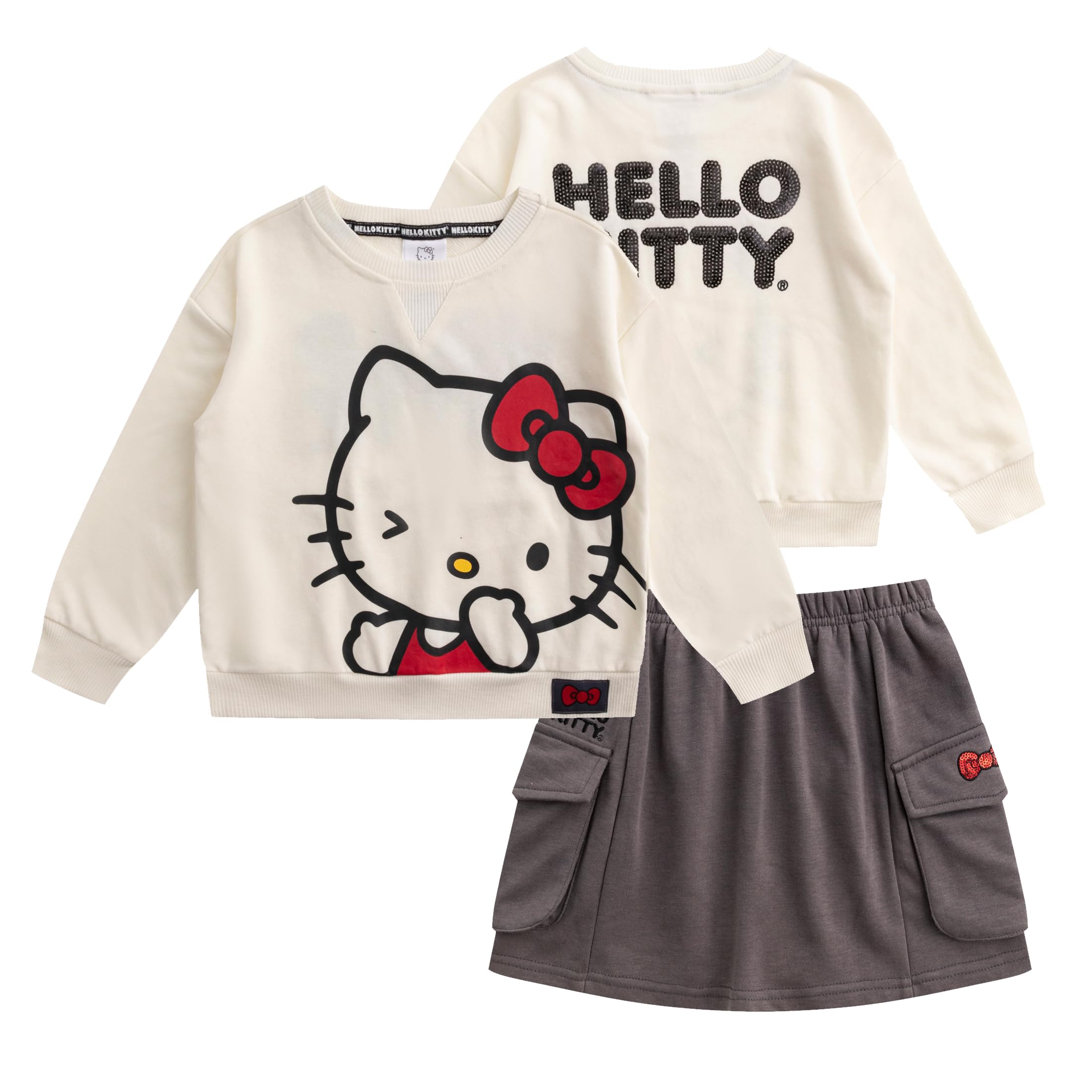 Evita ropa incómoda con conjunto Hello Kitty sudadera falda suave 8