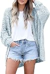 YACUN Womens Crochet Cardigan Open Front Knitwear Sweater Summer Kimonos