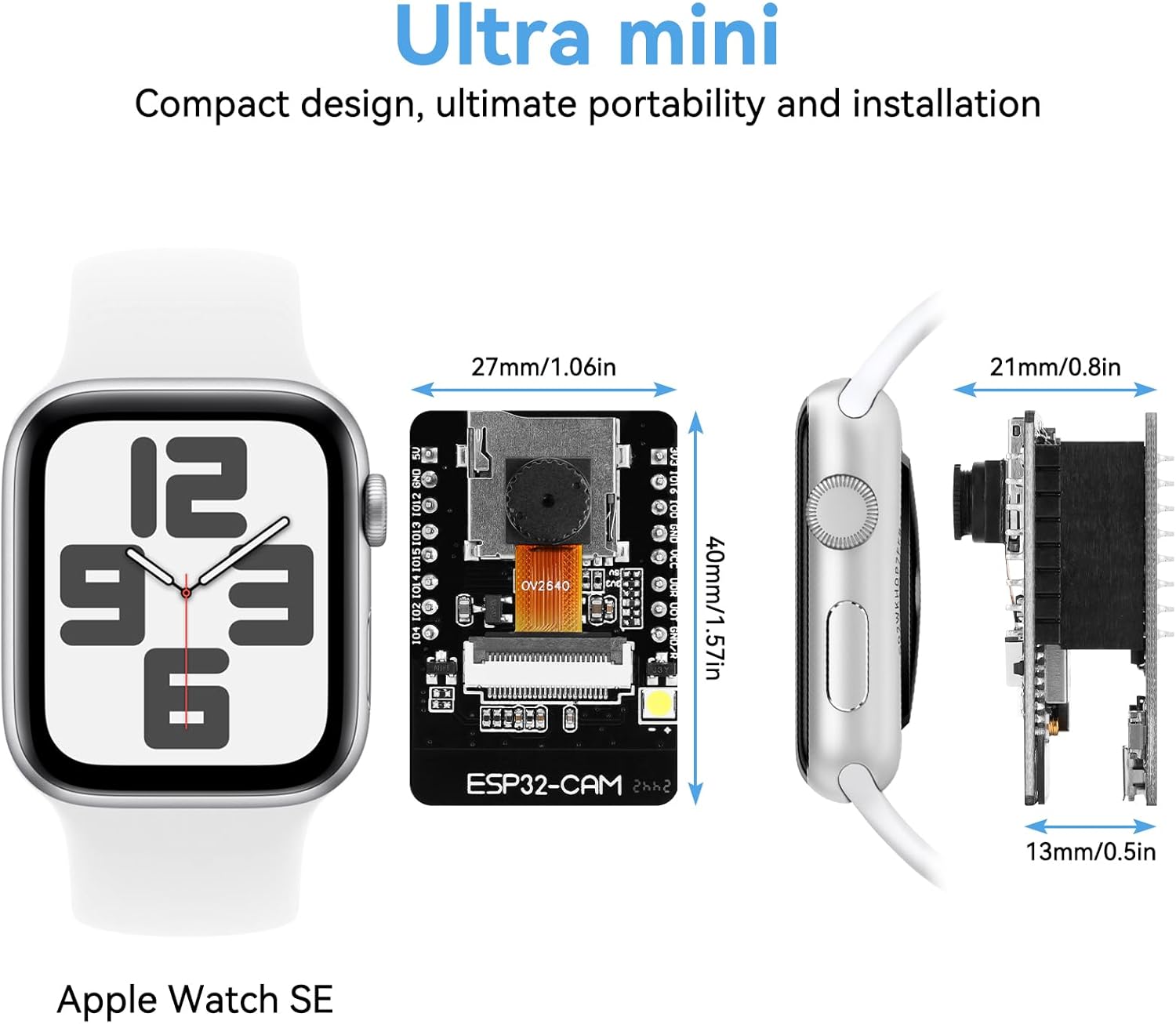 3PCS ESP32-CAM-MB, ESP32 CAM ESP32-CAM-MB W BT Board WiFi+Bluetooth Development Board, Dual Mode Micro USB to Serial Port CH-340G with OV2640 2MP Camera Module, Compatible with Arduino