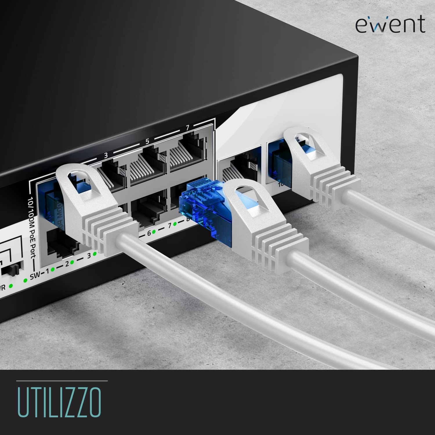 Ewent Cavo di Rete, Patch CAT 5e U/UTP, AWG 26/7, 2 Connettori RJ45, 2m, Bianco