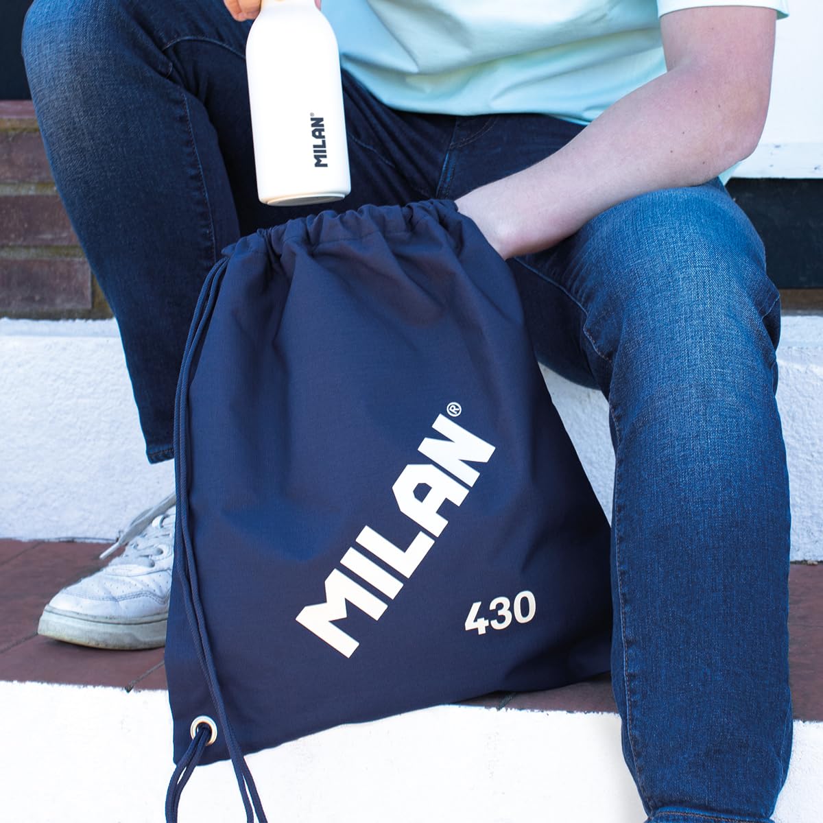 MILAN 08420SNCB Napsack Navy Blue 13.4 x 16.5 x 0.2 inches (34 x 42 x 0.7 cm)