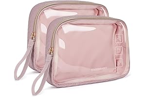 BAGSMART Toiletry Bag, 2 Pack TSA Approved Clear Travel Accessories Organizer, for...