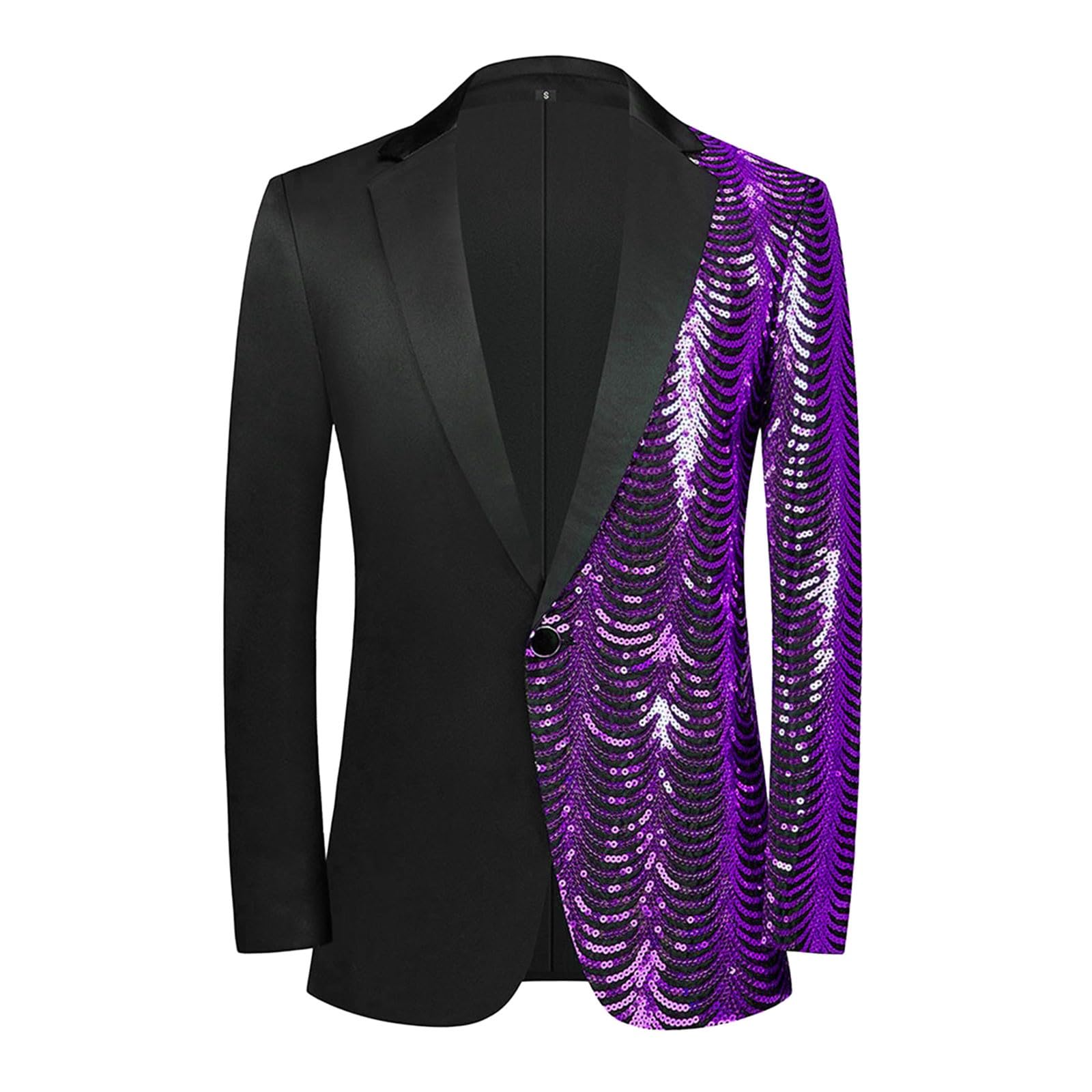 Giacca Vestito Paillettes Brillanti Uomini Casual Slim Fit Giacca Risvolto Elegante Blazer Costume Di Spettacolo Di Scena Giacca Fit Costume per Matrimonio Partito Banchetto Danza Carnevale Costume