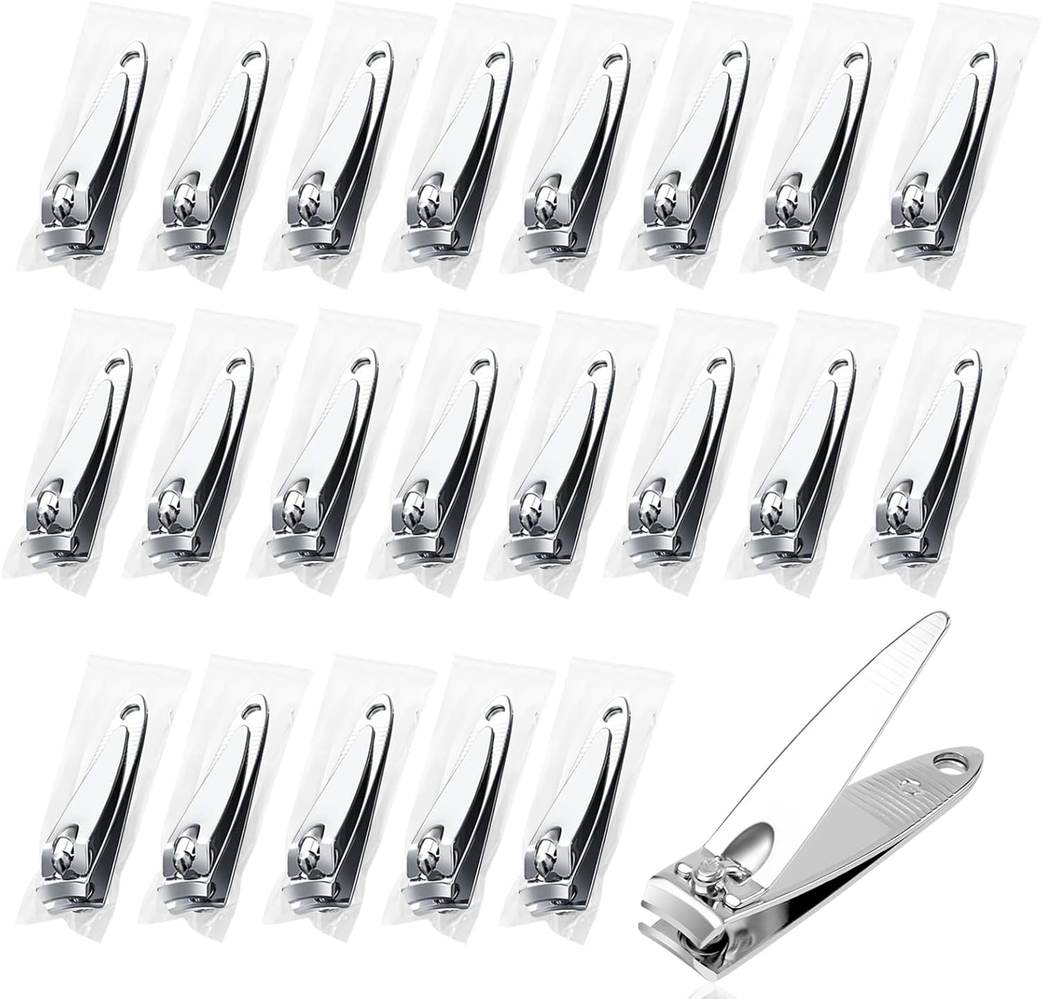 50 Pack Stainless Steel Nail Clippers Bulk, Bulk Nail Clippers for