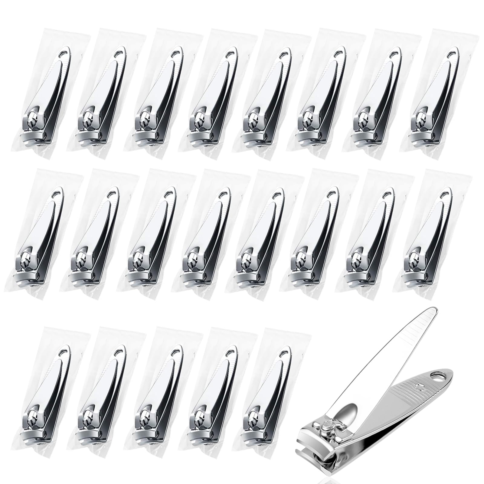 100 Pack Stainless Steel Nail Clippers Individually Wrapped, Nail Clippers Bulk Individually Wrapped for Homeless,Shelter, Air Bnb, Hotel (100 PCS)