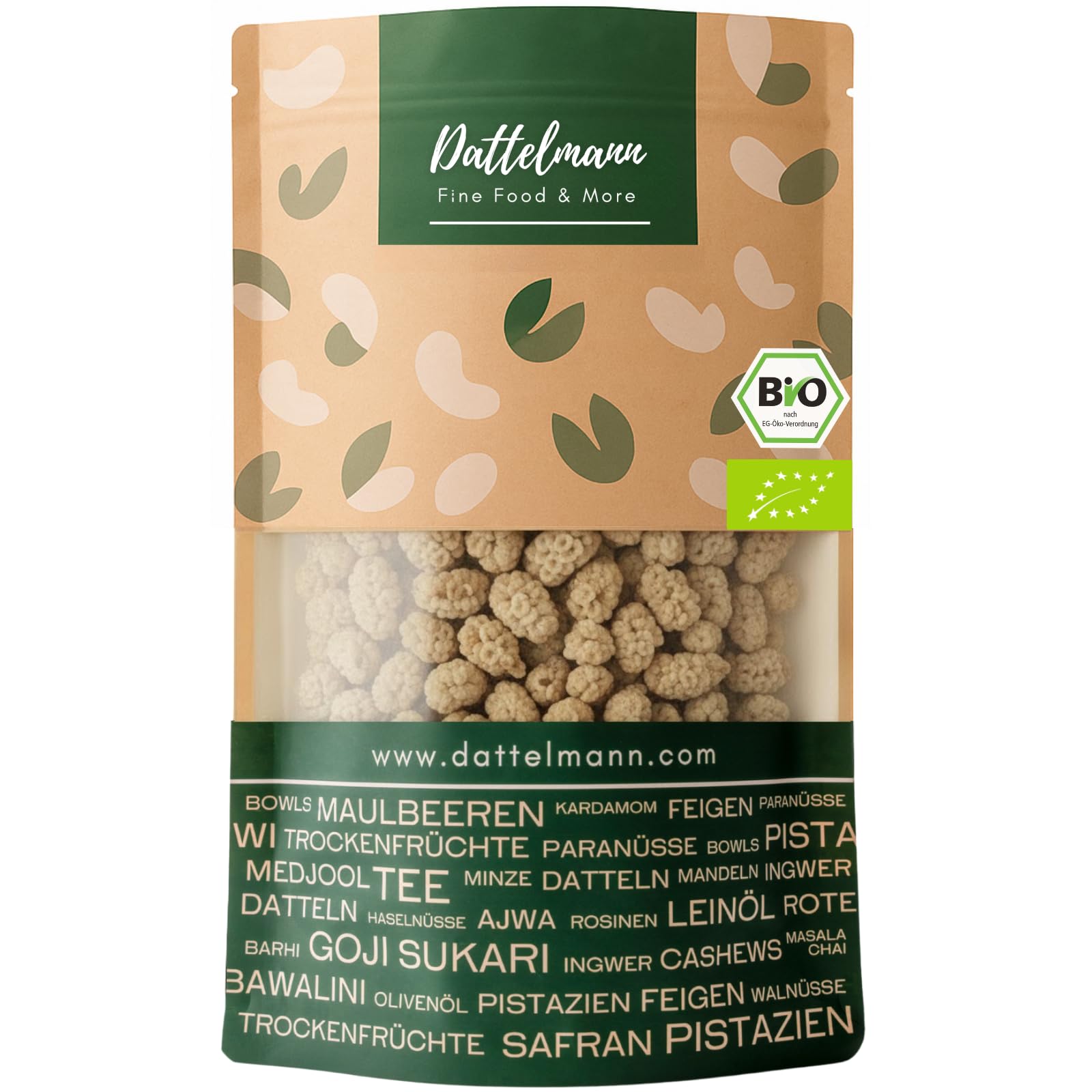 DATTELMANN® - Bio Weiße Maulbeeren 250g - Getrocknet & Ungeschwefelt - Ohne Zusätze - Sonnengetrocknet - Premium Trockenfrüchte aus der Türkei