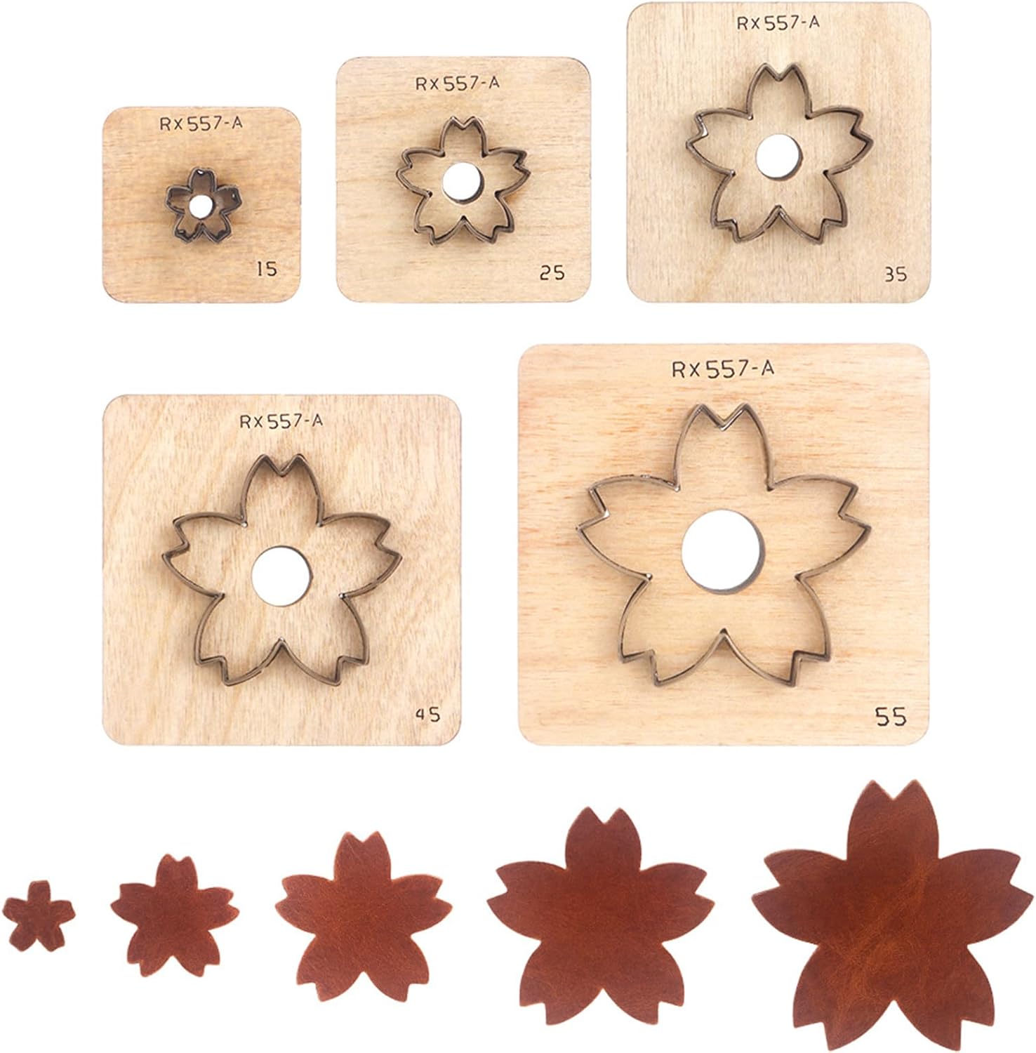 Leather Cutting Die,5 Pcs Flower Shape Leather Die Cutter Tool,Cutting Mold for DIY Leather Crafts (Flower1)