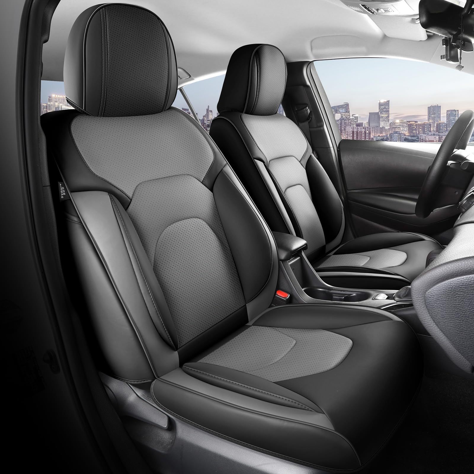 FREESOO Car Seat Covers Front Seats 2PCs,Waterproof Automotive Seat Covers, Leather Cars Interior Covers, Seats Protection Universal fit Babies &