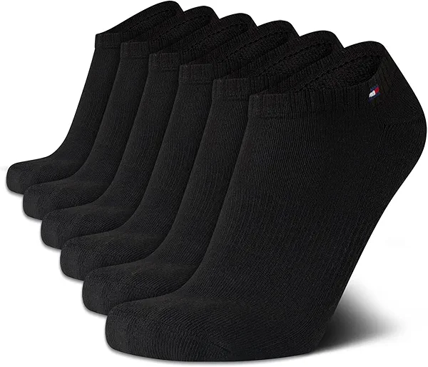 Tommy Hilfiger Mens Athletic Socks - Cushion No Show Ankle Socks (6 Pack)