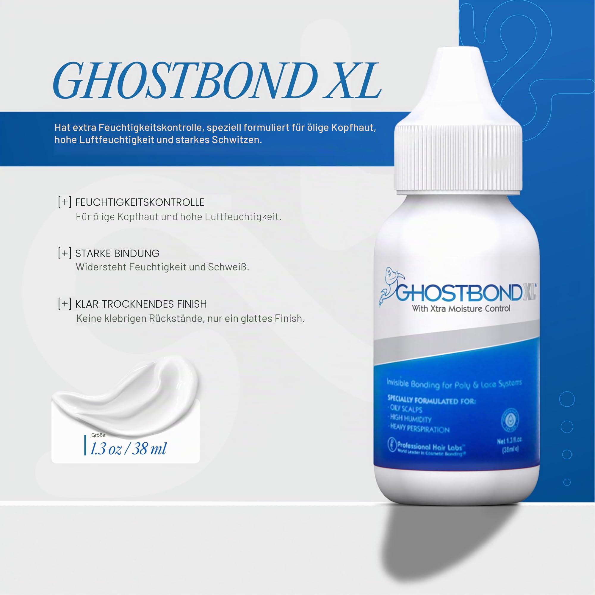 Professional Hair Labs Ghost Bond Haarkleber Perückenkleber XL, 38 ml weiß