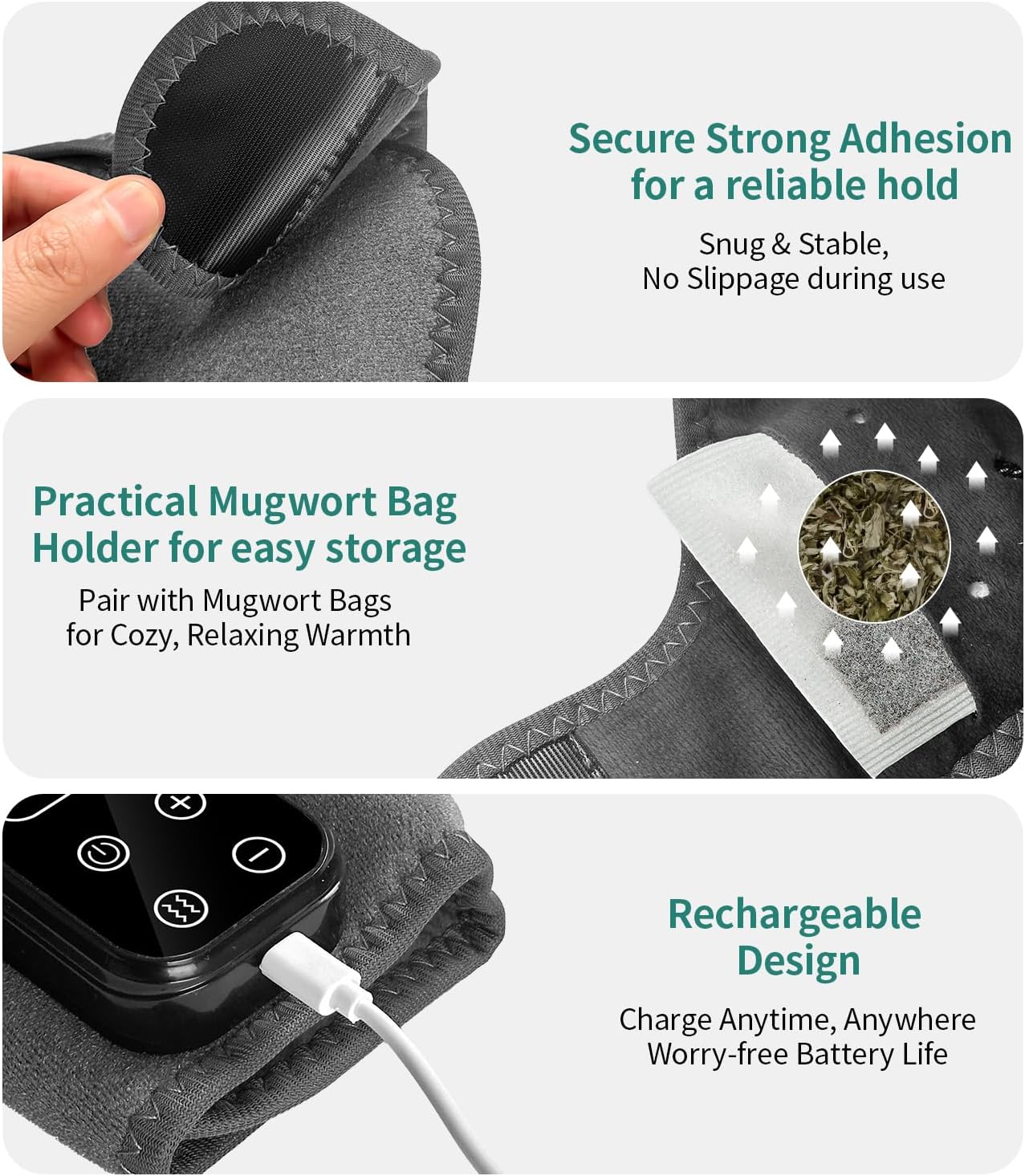 Foot Massager, Triple Method Massager - Electric Foot and Ankle Massager Heated Wrap with 5 Vibration Modes and 5 Heat Levels - Cordless Portable Design 1-Pack