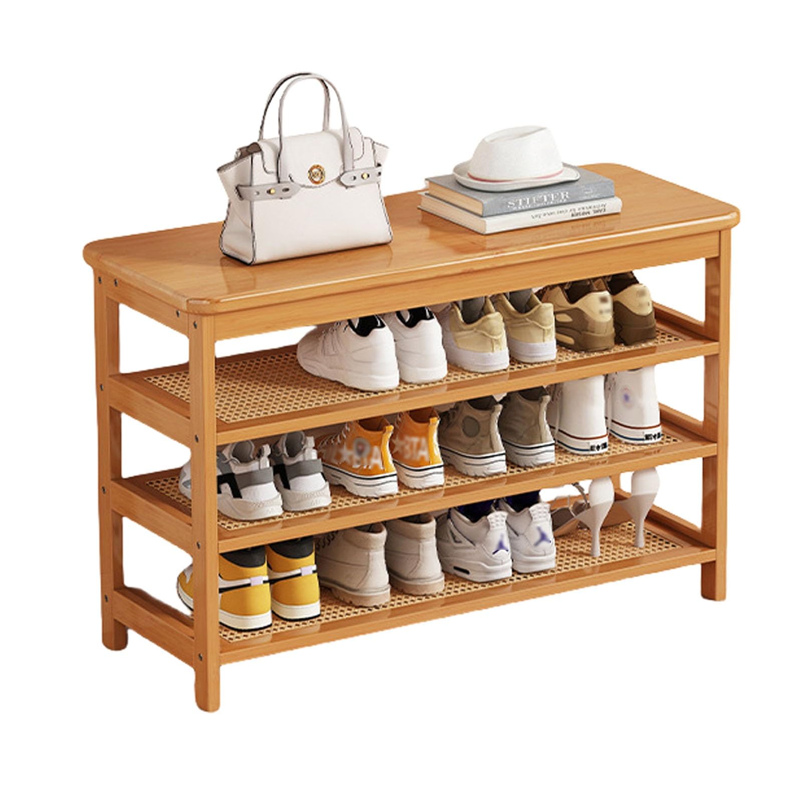 Banc à chaussures en bois meuble d'entrée gain de place pour couloirs