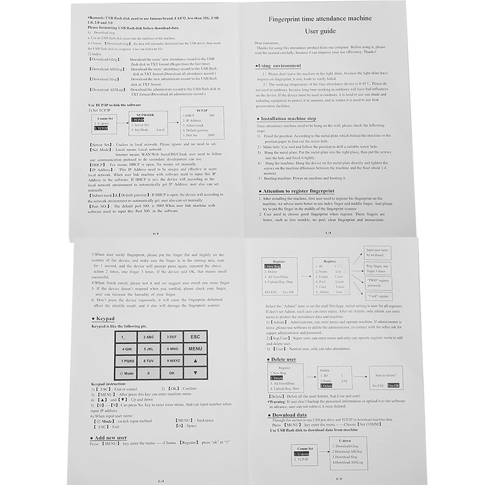 Macchina per la Presenza dei Dipendenti con Lettore di Impronte Digitali Biometrico con Gestione Intelligente delle Password LCD da 2,8 Pollici per Ufficio (Spina europea),Sistema di presenze