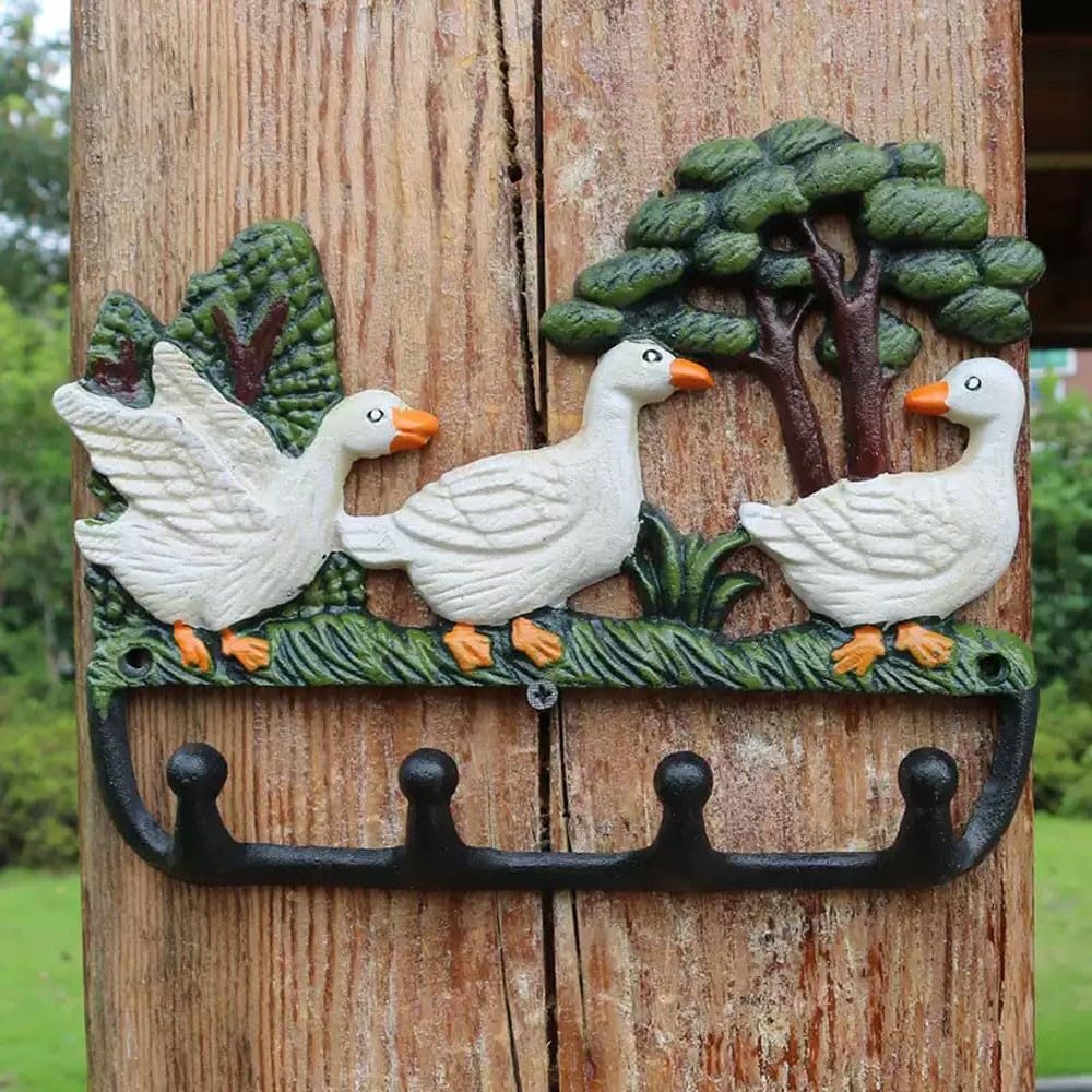 Ganci appendiabiti da parete in ghisa, ganci decorativi da parete rustici for interni ed esterni for appendere cappotti, chiavi, porta attrezzi