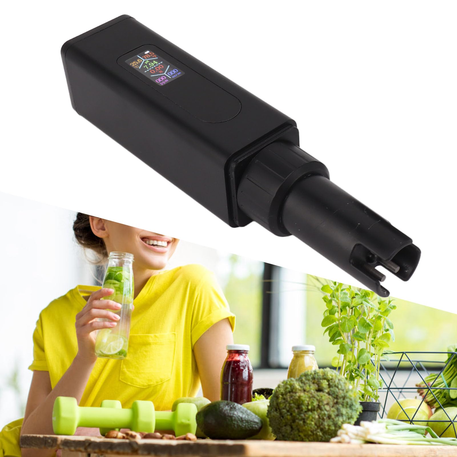 5 in 1 Tester di Qualità dei'Acqua di Salinità PH Temperatura TDS CE Testing Meter Schermo LCD Rilevatore di Acqua per Acquari Acqua Potabile Piscina