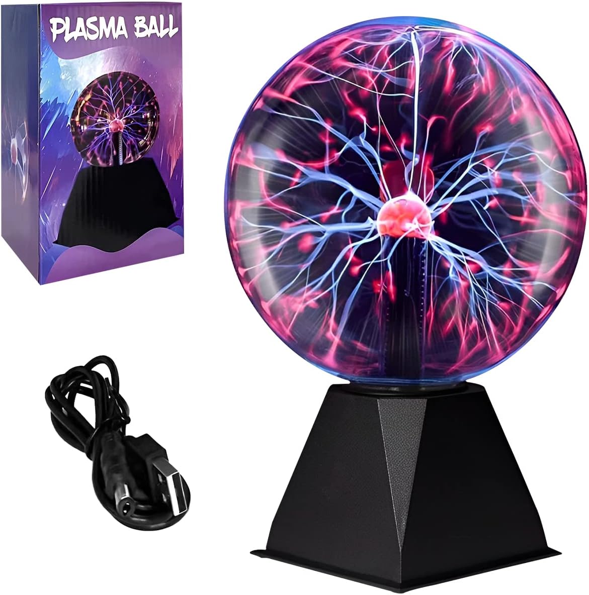 Plasma Ball Light 4/6 inch Plasma Touch and Sound Sensitive Ball Lamp