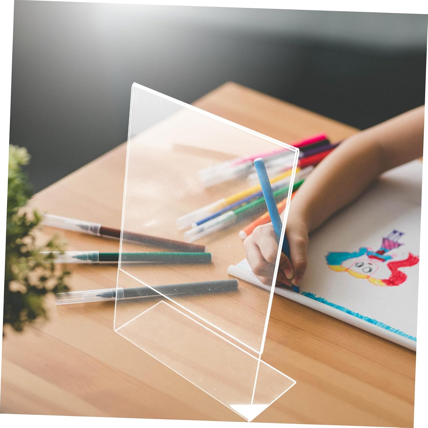 Acrylic Multi-function Writing and Painting Board for Desk Use Easel Tilted Support Rack for Reading Drawing and Music Scores Small for Home and Office