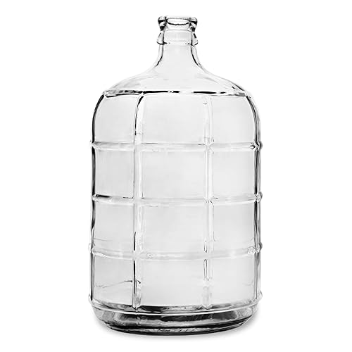 Geo Sports Bottles BT3GG - Carboy redondo de vidrio de 3 galones se adapta a un acabado de corcho de 1181in o tapa de empuje de 2165in para preparar