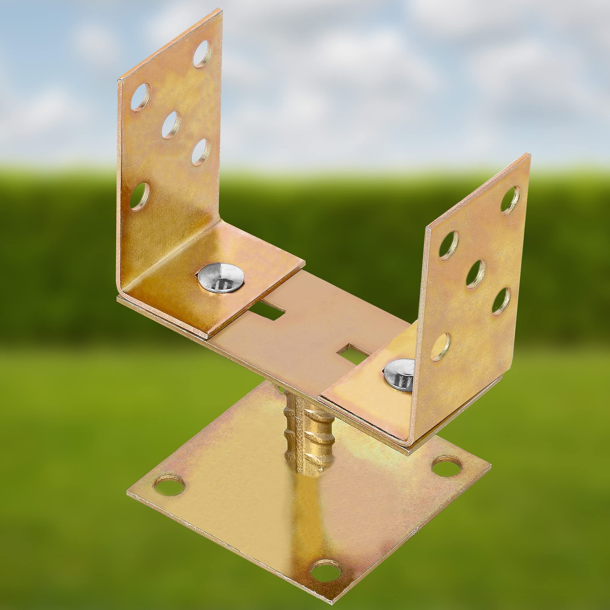 KOTARBAU® 4 szt. Supporti Regolabili Acciaio Zincato 0-160 mm Staffe per Pali Legno