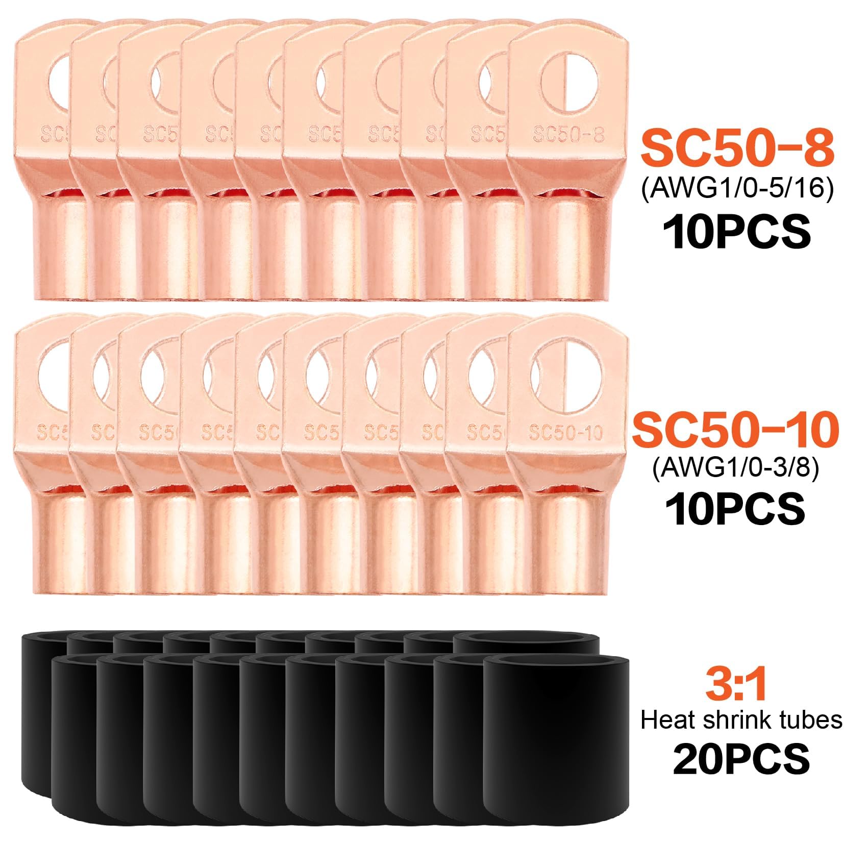 CCA Strom- und Erdungsbatteriekabel-Set, 1/0 Gauge, 12,2 m, 0 Gauge für