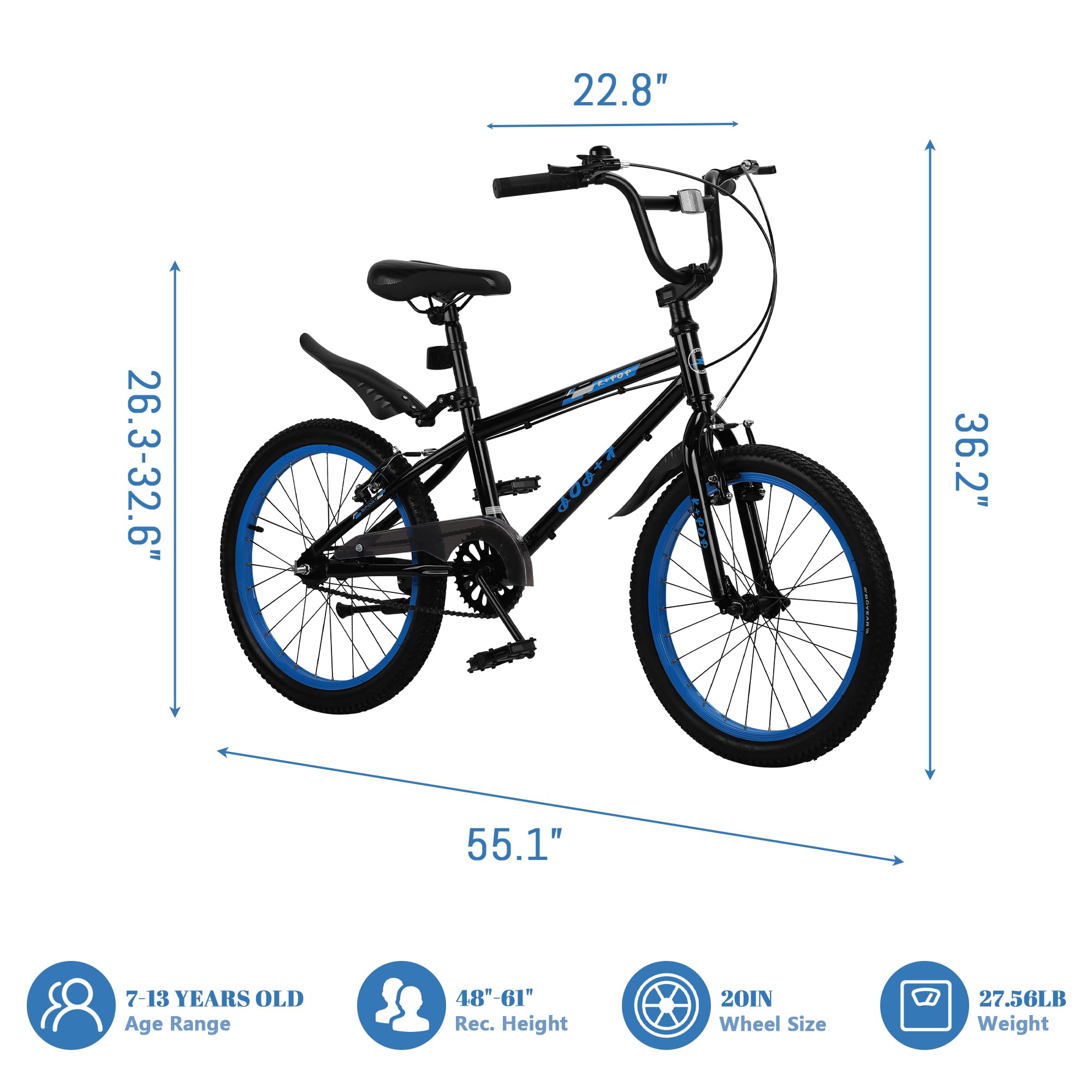 Amazon.com : HIMcup 20 Inch Kids Bike Freestyle BMX Bikes, Boys
