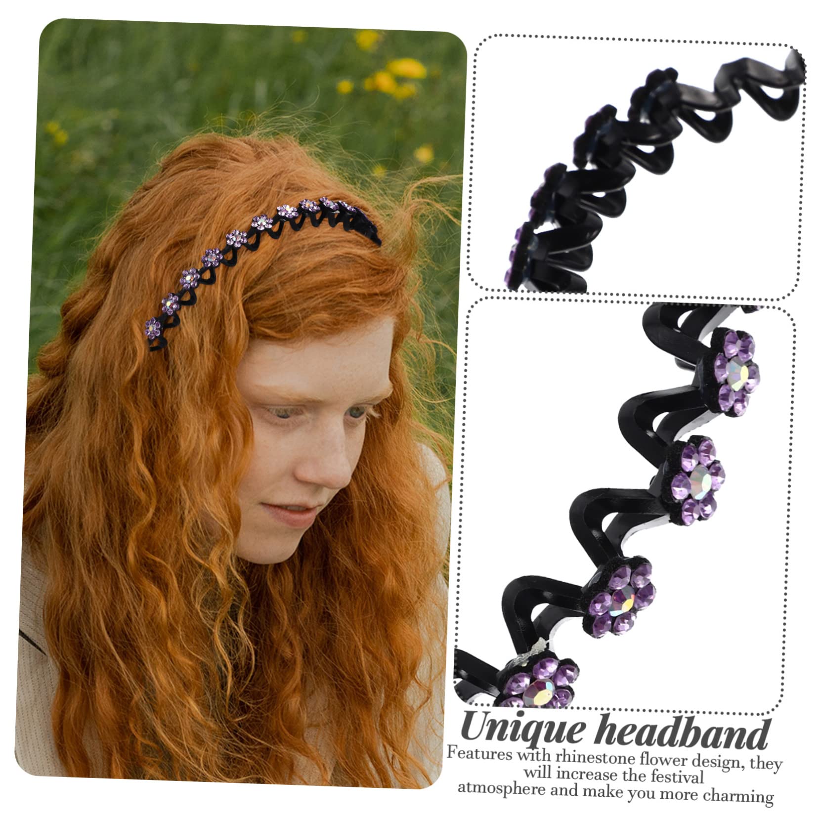 Housoutil 12pezzi Cerchietto Elegante Donna Con Fiori Strass Per Eventi e Feste Accessorio Antiscivolo Per Acconciature Uniche e Raffinate