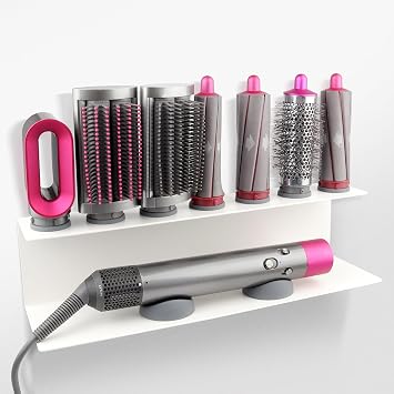 Curling Iron Holder Attachments Compatible with Dyson Airwrap Organizer Stand on Desktop, Hair Wrap Storage Rack Accessories Wall Mounted