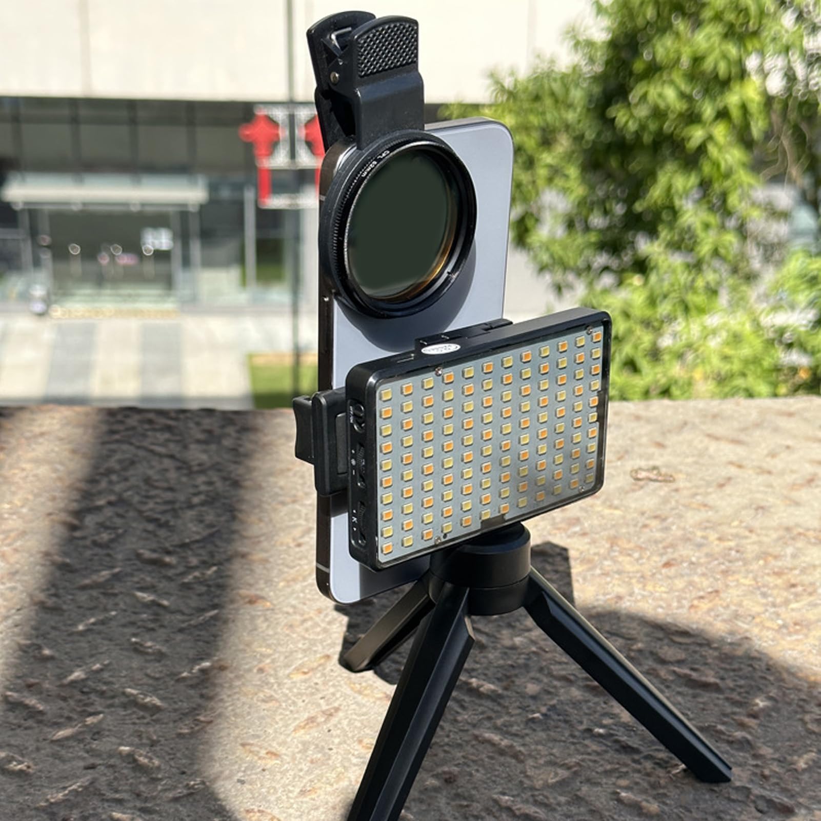 LED Tattoo Photography Video Light, 2500k-9000K CRI 95+ Portable Selfie Light, Téléphone Mobile Polarisé Lumière avec 120 Perles LED et Lentille Filtrante CPL pour Le Tatoueur